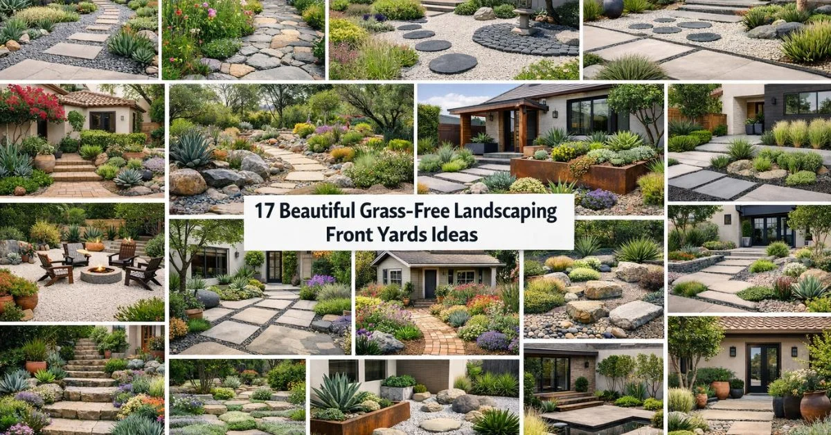 17 Beautiful Grass Free Landscaping Front Yards Ideas