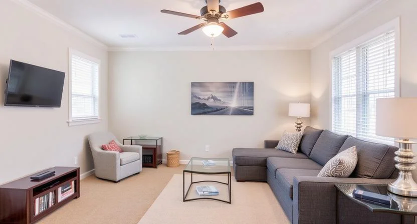 Corner TV + Compact Sectional