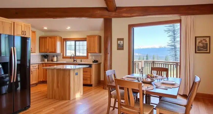 Kitchen and Dining: Rustic Function Meets Mountain Style