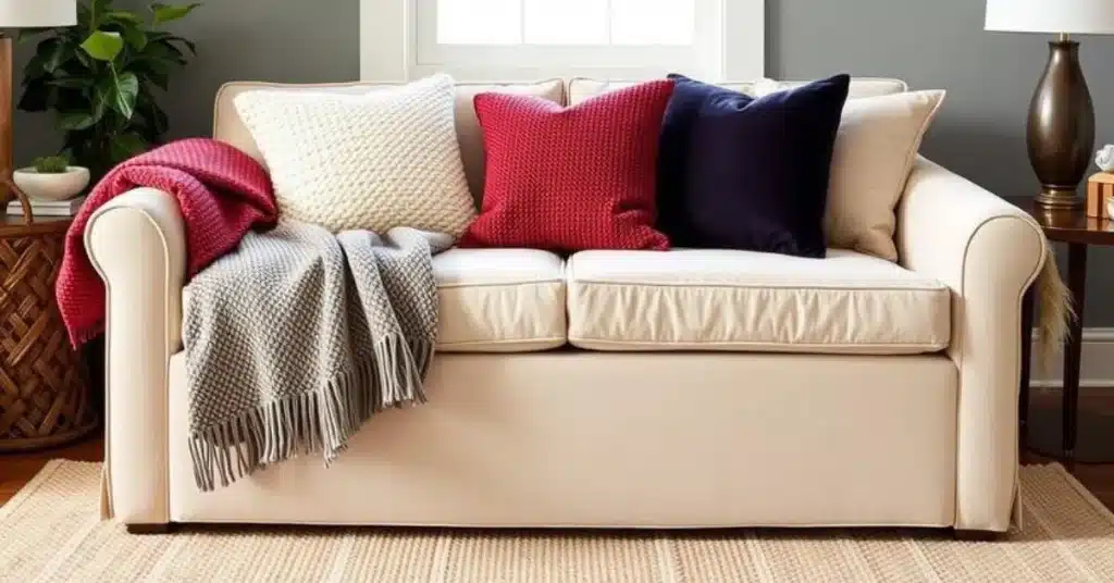 Layer Throw Blankets on Your Sofa