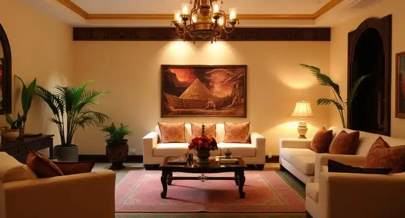 Living Room Egyptian Decor