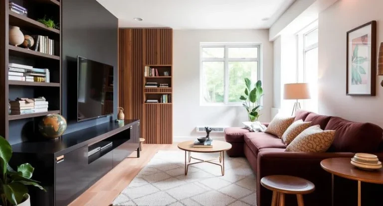 Narrow Living Room Ideas with TV