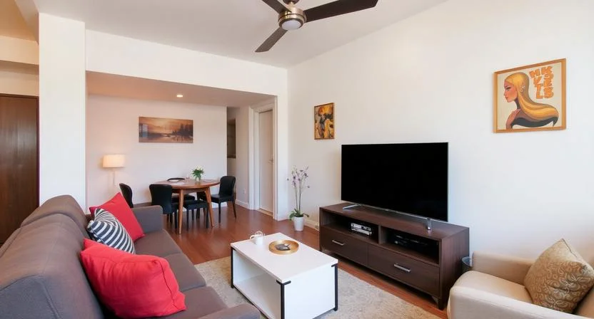 small living room with tv and sofa